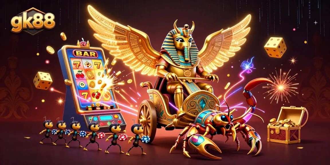 Experience the exciting world of gk88 casino with vibrant symbols and animated characters.