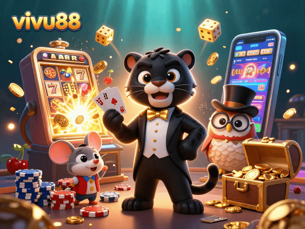 Join vivu88 at the online casino with vibrant characters and dynamic gaming elements!