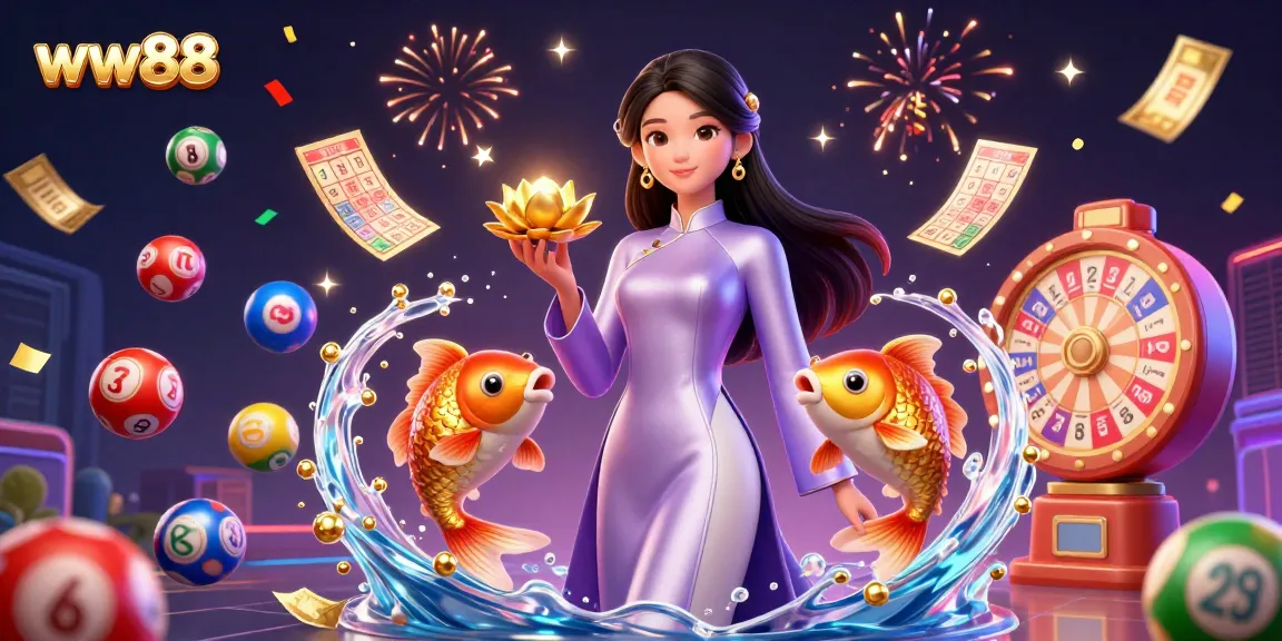 Experience winning opportunities at ww88 with this vibrant casino-themed illustration featuring dynamic gaming elements.