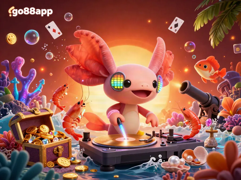 Experience thrilling gameplay at go88app with vibrant characters celebrating underwater casino fun.