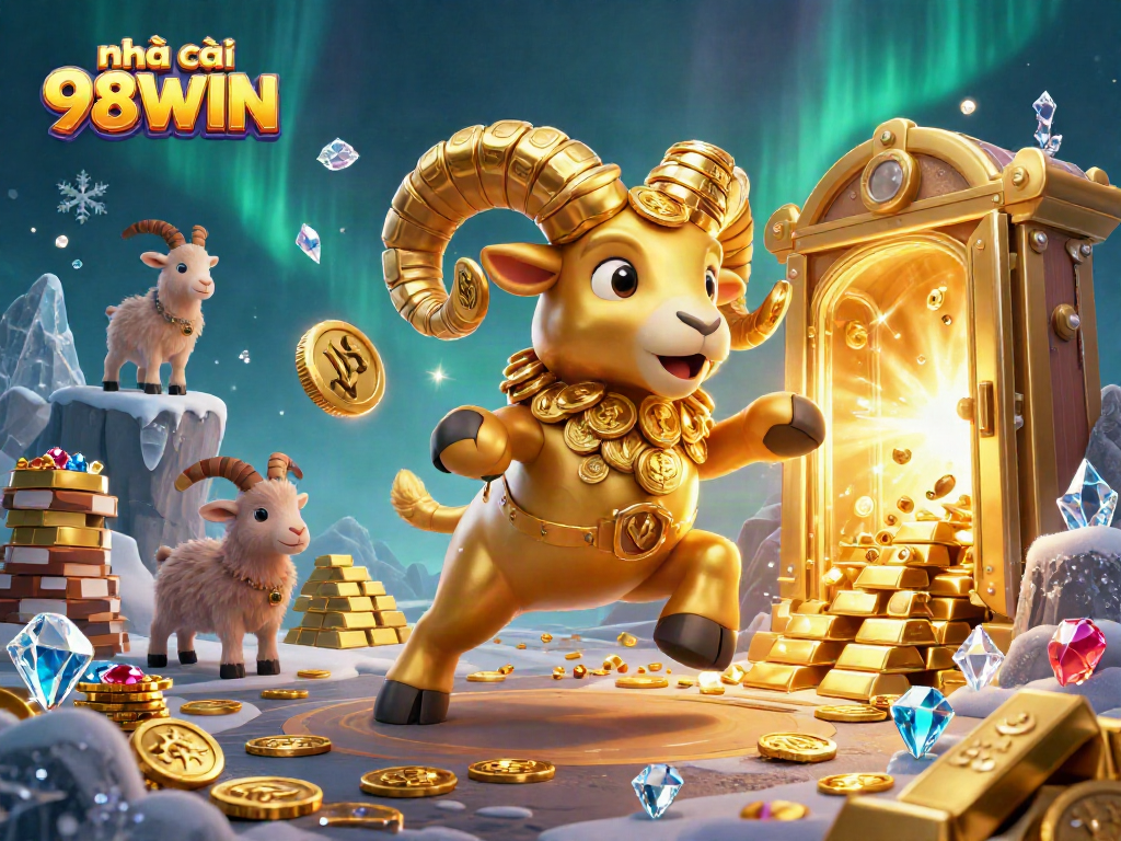Engage with nhà cái 98WIN and discover vibrant casino treasures in this dynamic illustration.