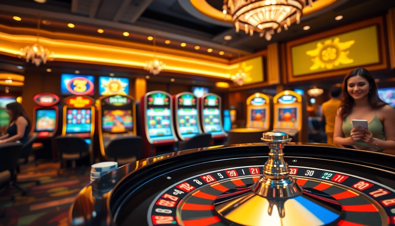Experience excitement at Lucky88qq with vibrant casino games, poker chips, and roulette wheels.