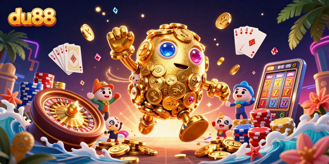 Experience thrilling wins with du88 as golden golem brings luck, shimmering coins, and vibrant gaming elements.
