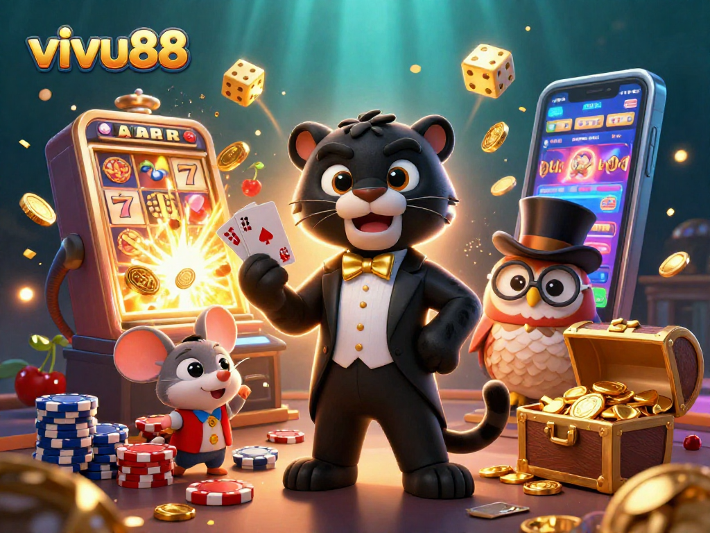 Join vivu88 at the online casino with vibrant characters and dynamic gaming elements!