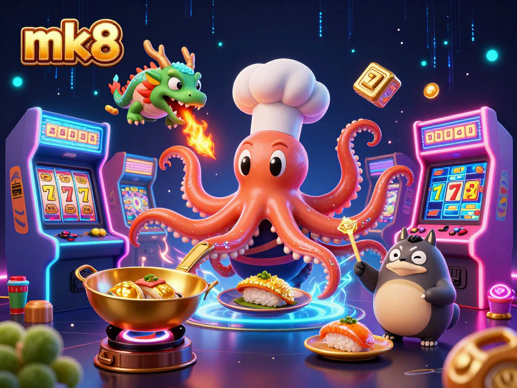 Experience the thrill of mk8 with vibrant casino action featuring slot machines and playful characters.