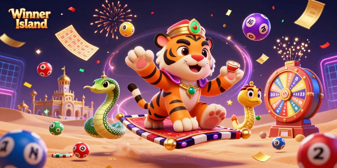 Winner Island casino scene featuring a vibrant Arabian sultan and magic elements for gaming excitement.