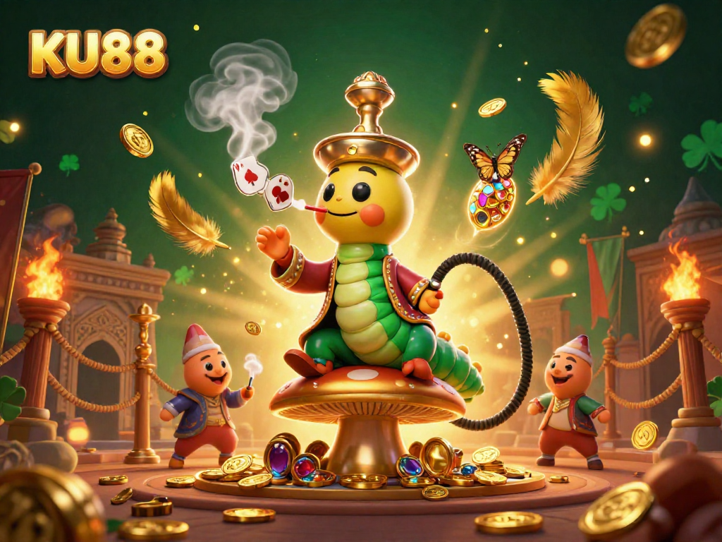 Experience thrilling games at KU88 with a vibrant 3D casino illustration depicting unique symbols and characters.