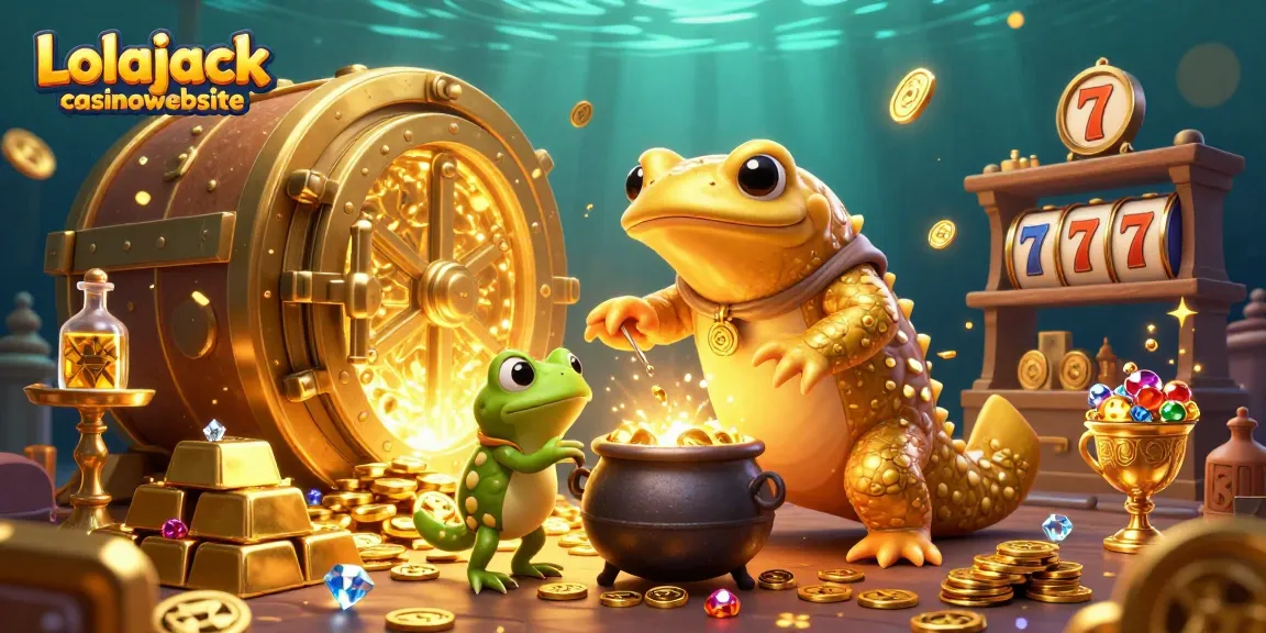 Experience gaming magic at the Lolajack casinowebsite with an enchanting treasure scene.