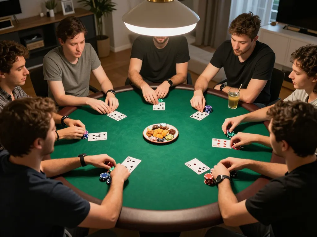 Xo88 poker game night with friends showing competitive play and strategic card reveals