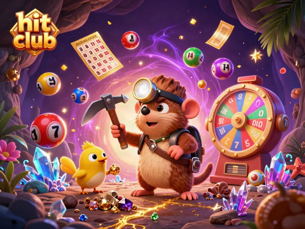 Engage in fun gameplay at hit club with colorful lottery elements and dynamic 3D character interaction.