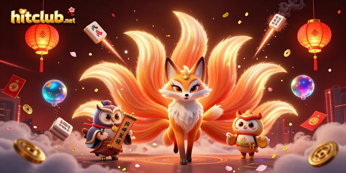 Experience the vibrant gambling magic of hitclub-net with colorful spirits and game elements.