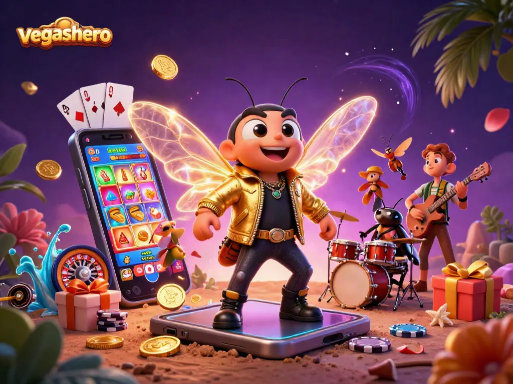 Experience the excitement at vegashero with vibrant casino games and energetic characters.