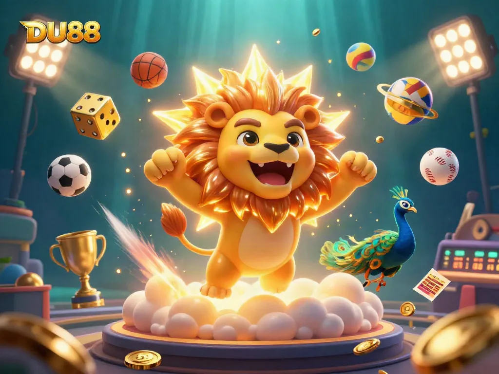 Experience thrilling gaming with DU88, featuring vibrant 3D elements and dynamic casino action.