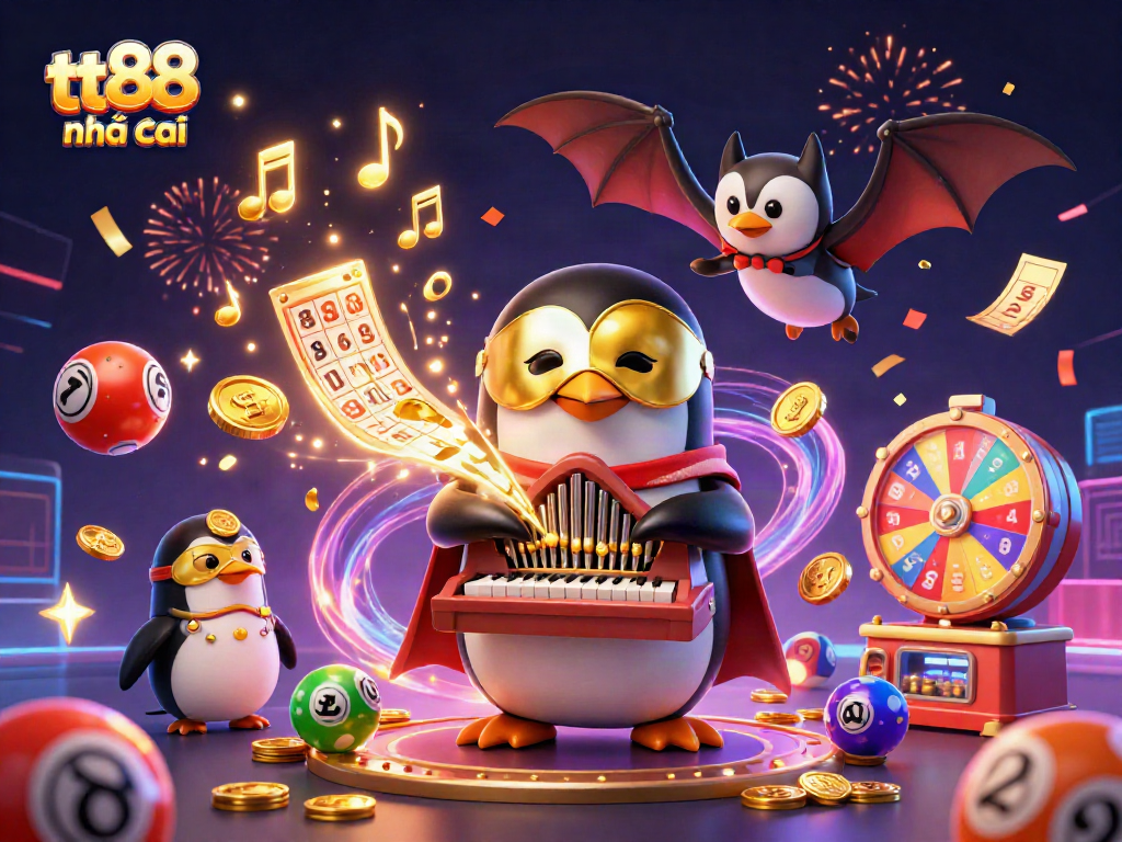 Engage with tt88 nhà cái in a vibrant casino scene with colorful elements and a whimsical atmosphere.