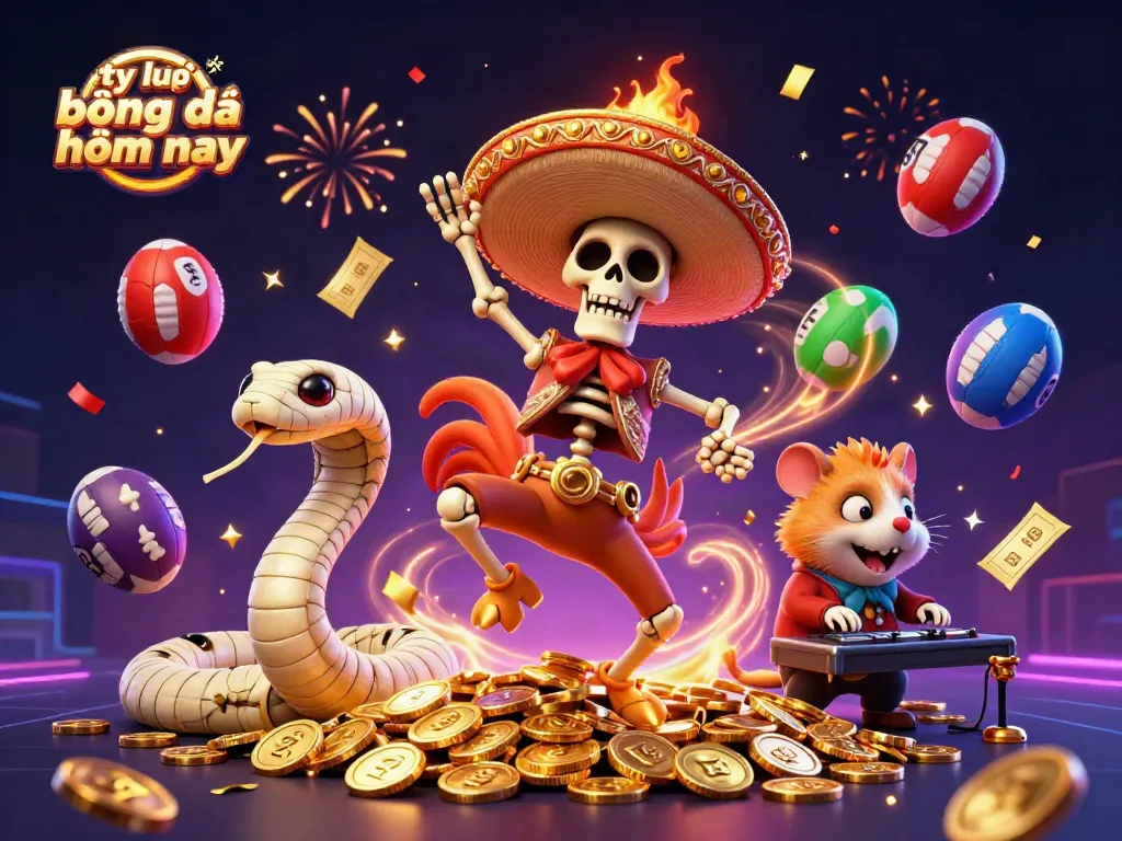 Betting analysis on tỷ lệ bóng đá hôm nay with a scene of vibrant characters in an energetic gambling atmosphere.