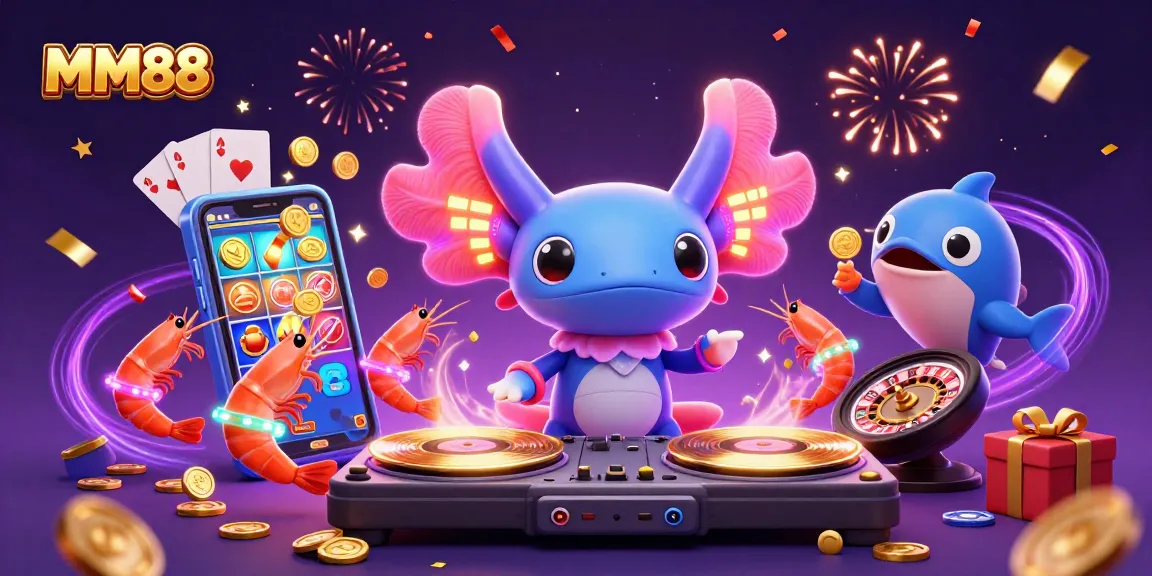 Engage with MM88 while enjoying vibrant casino games featuring lively characters and festive elements.