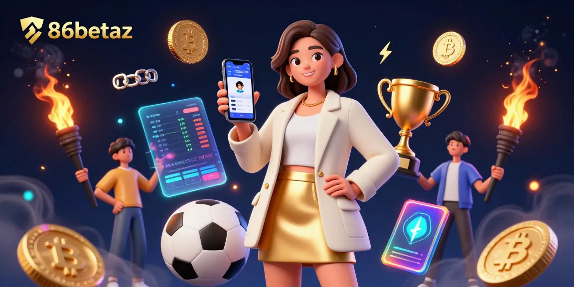 Engage with 86betaz through mobile sports betting in this vibrant 3D illustration.