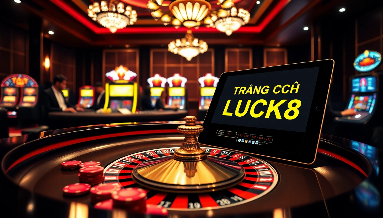Experience the excitement of online gaming at TRANG CHỦ LUCK8 with luxurious casino elements.