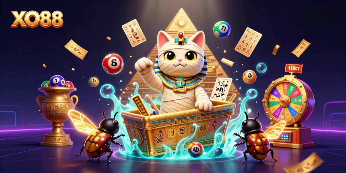 Engage in thrilling gaming at XO88 with exciting characters and vibrant elements in a dynamic casino scene.