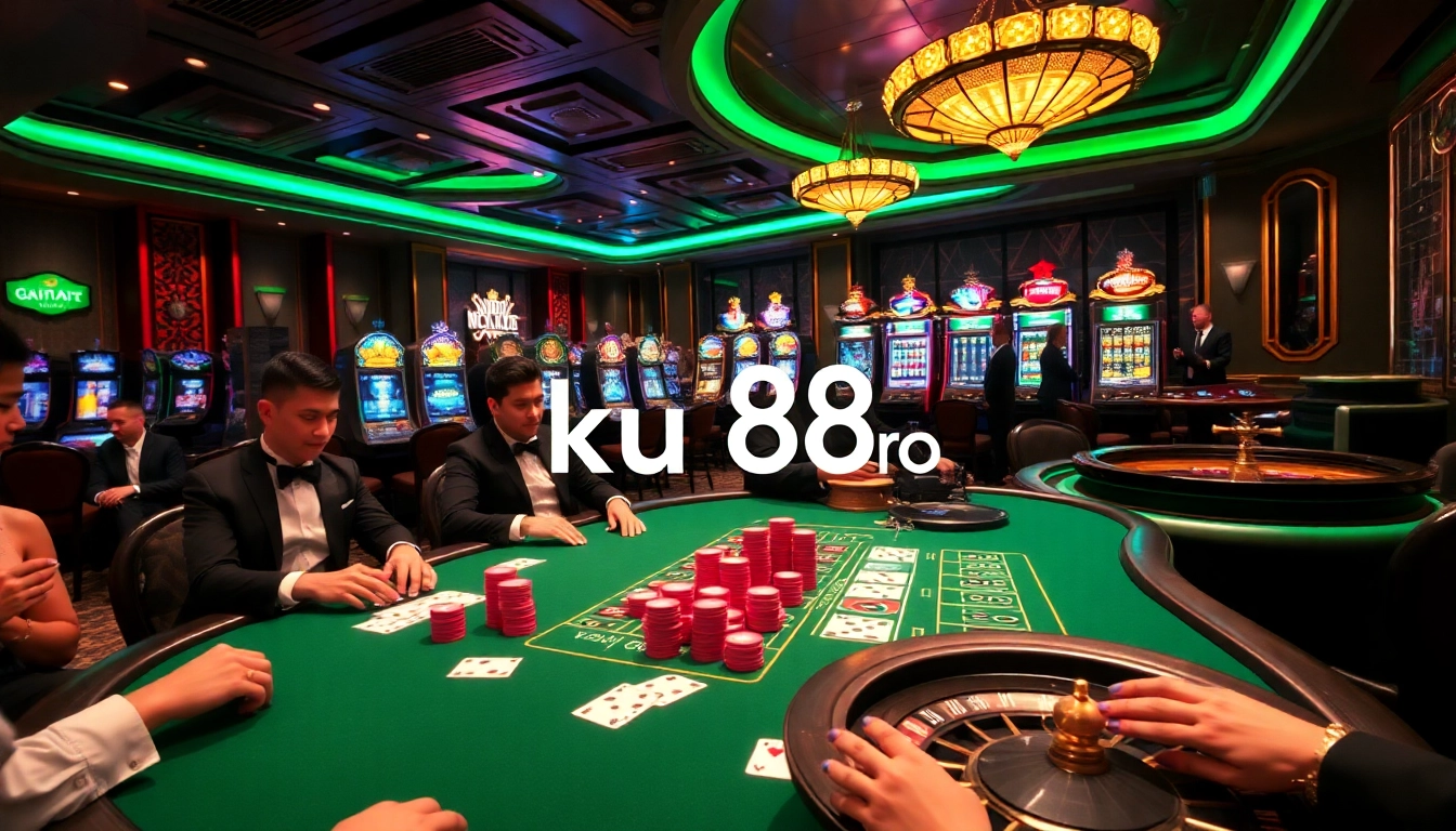Experience thrilling gameplay at ku88 pro casino with vibrant gaming tables and excited players.
