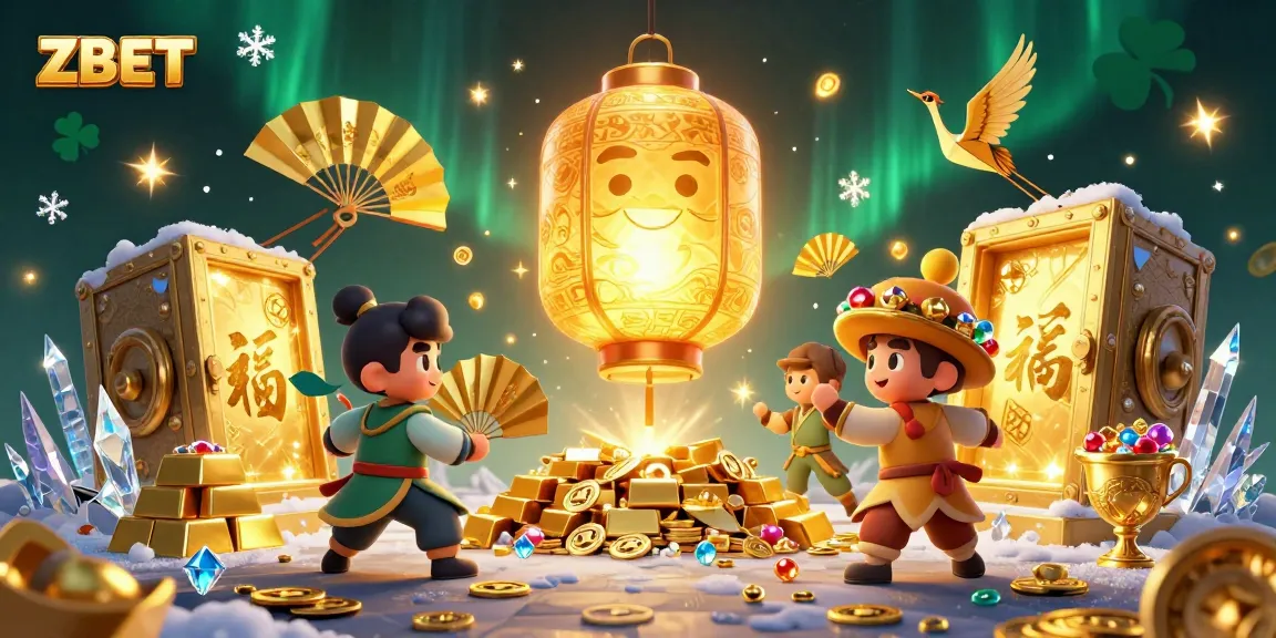 ZBET's thrilling night market casino scene showcasing golden treasures and lucky symbols.