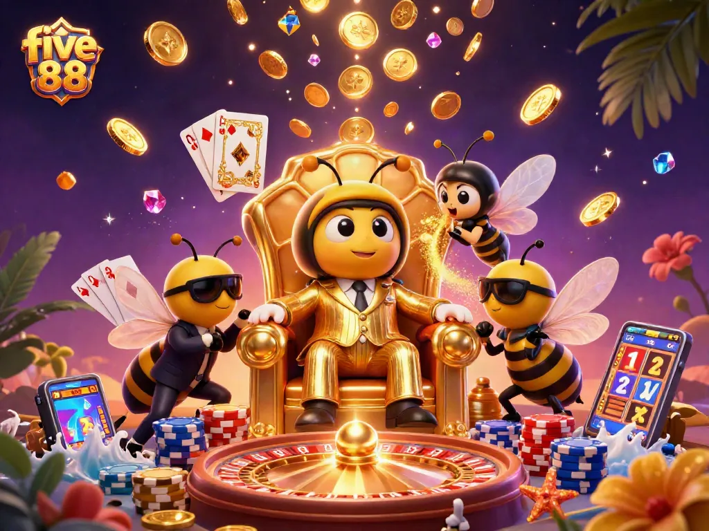Experience the thrill of five 88 with a buzzing boss and dazzling casino elements!
