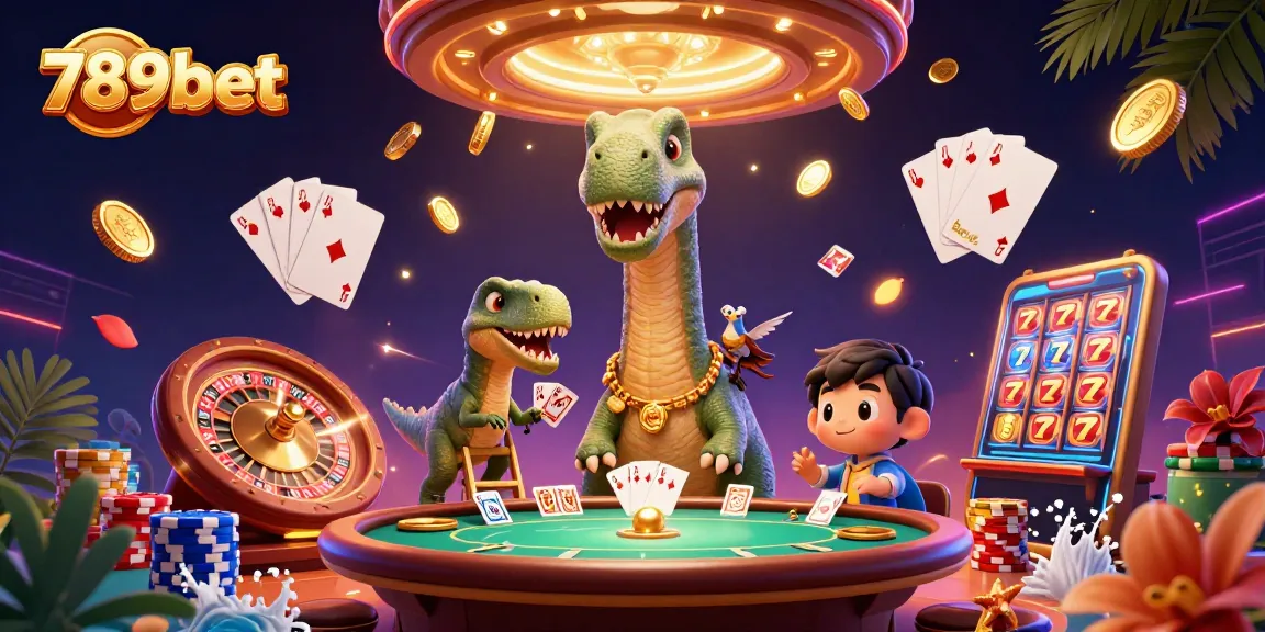 Experience thrilling gameplay at 789bet with a vibrant 3D casino illustration featuring exciting gambling elements.