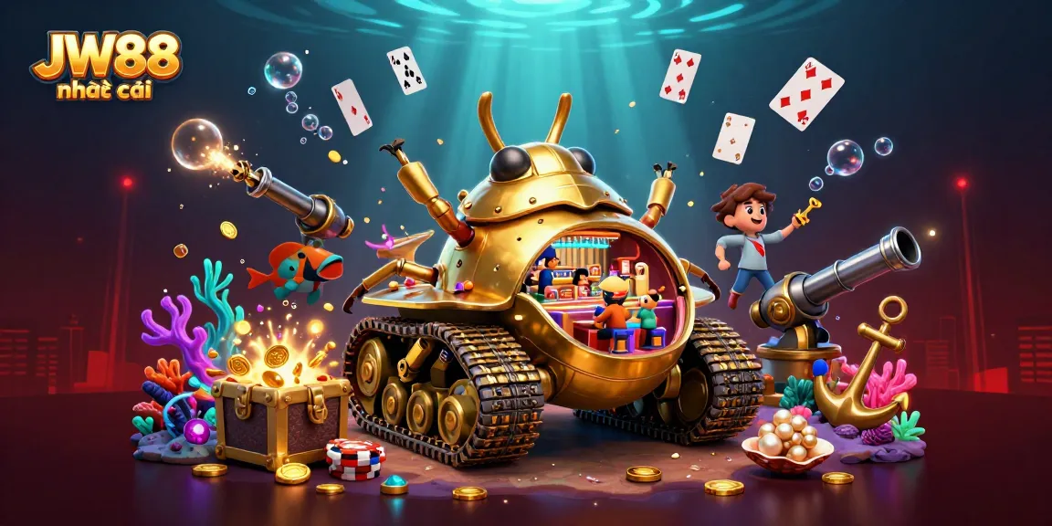 Experience thrilling gameplay with JW88 nhà cái in a vibrant casino undersea scene.